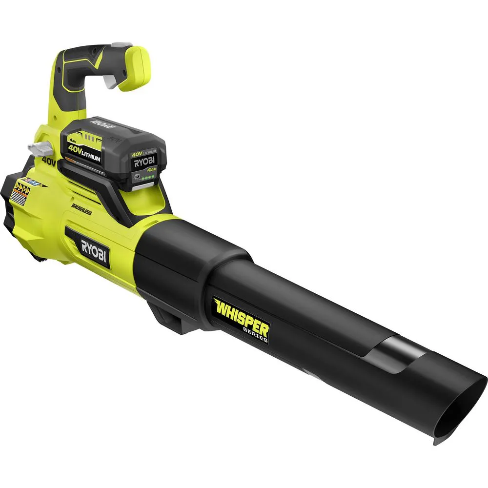 Open Box -  RYOBI RY40470VNM 40-Volt Lithium-Ion Brushless Cordless Leaf Blower w/ Battery