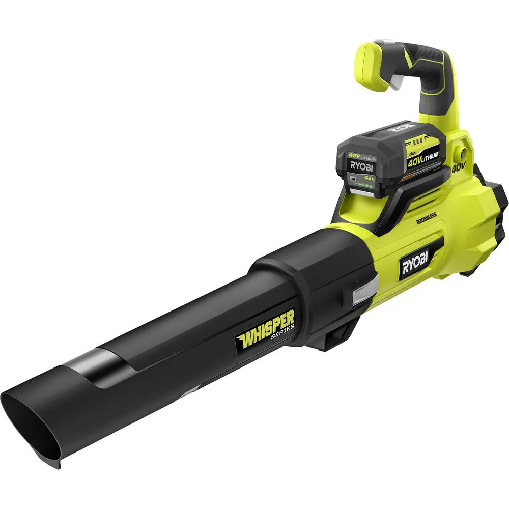 Open Box -  RYOBI RY40470VNM 40-Volt Lithium-Ion Brushless Cordless Leaf Blower w/ Battery