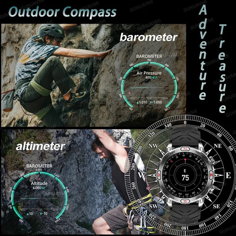 Outdoor Military AMOLED HD Screen Waterproof Smartwatch for Men