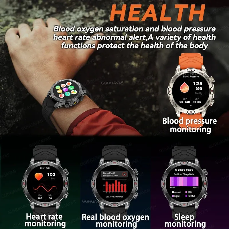 Outdoor Military AMOLED HD Screen Waterproof Smartwatch for Men