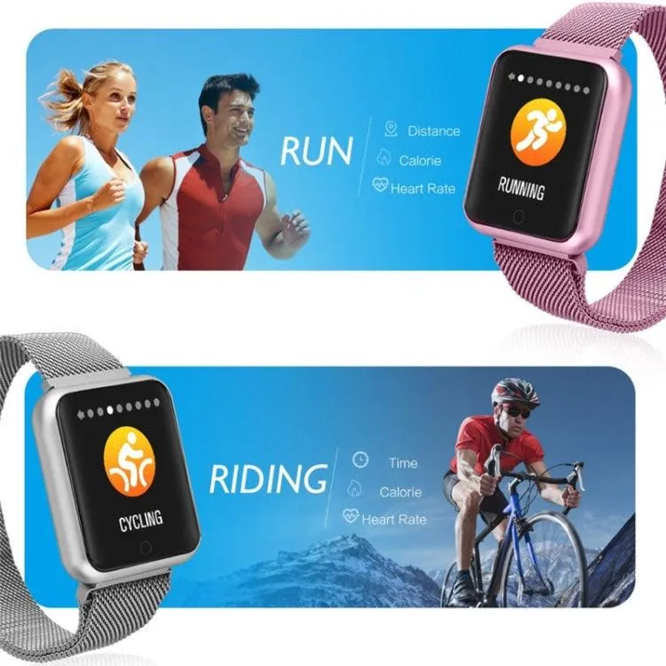 P68 Fitness Smartwatch with Heart Rate and Blood Pressure Monitoring for Xiaomi and Huawei Devices