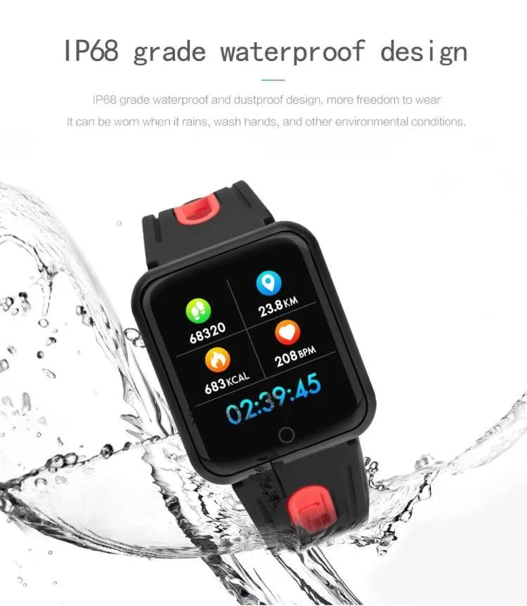 P68 Fitness Smartwatch with Heart Rate and Blood Pressure Monitoring for Xiaomi and Huawei Devices