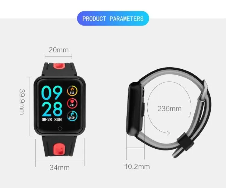 P68 Fitness Smartwatch with Heart Rate and Blood Pressure Monitoring for Xiaomi and Huawei Devices