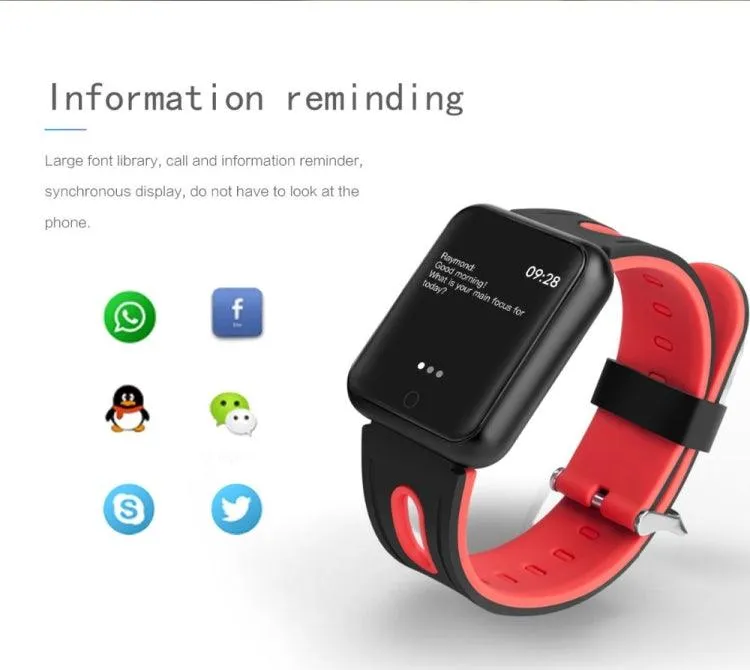 P68 Fitness Smartwatch with Heart Rate and Blood Pressure Monitoring for Xiaomi and Huawei Devices