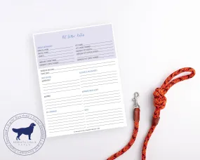 Pet Sitter Notes Digital Download