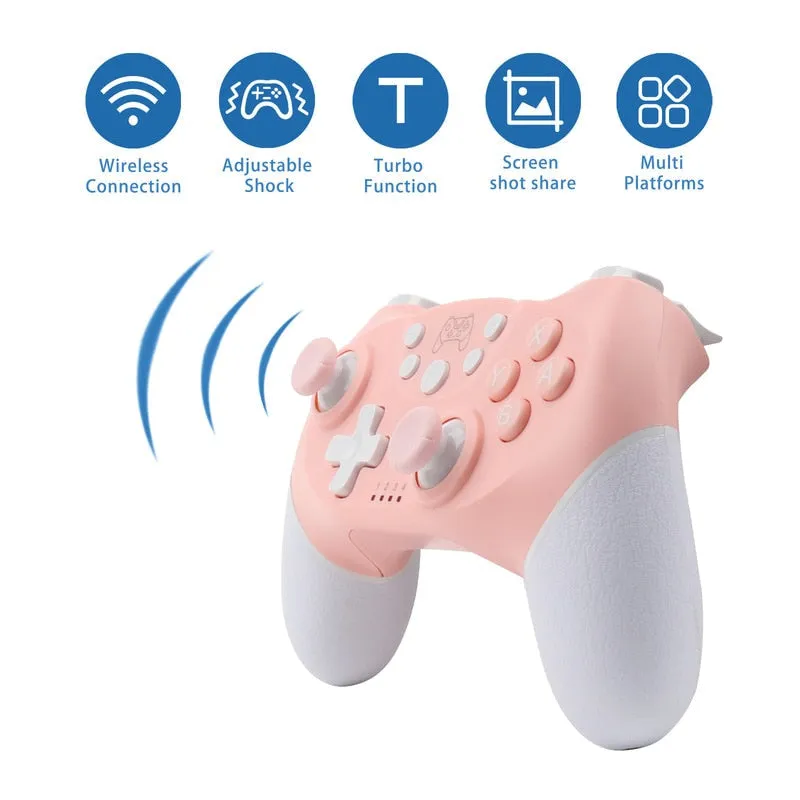 Pink Bluetooth Game Controller For PC/Switch