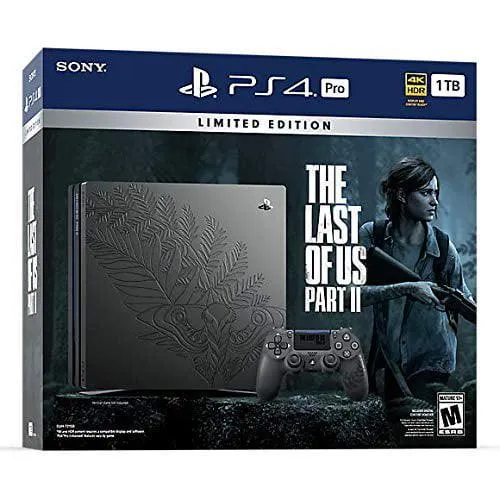 Play Station 4 Pro 1TB Limited Edition The Last of Us Part 2 Console Bundle - Black