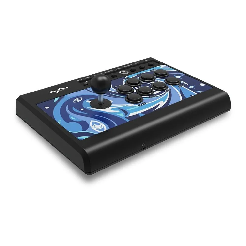 PXN 008 Gaming Arcade Stick (Plug & Play) Multi-Platform Game Fighting Classic Joystick Video Game Controller with Blue Switch Mechanical Buttons, 3.5mm Audio Jack for Nintendo Switch, PC, PS3, PS4, Xbox Gaming Console