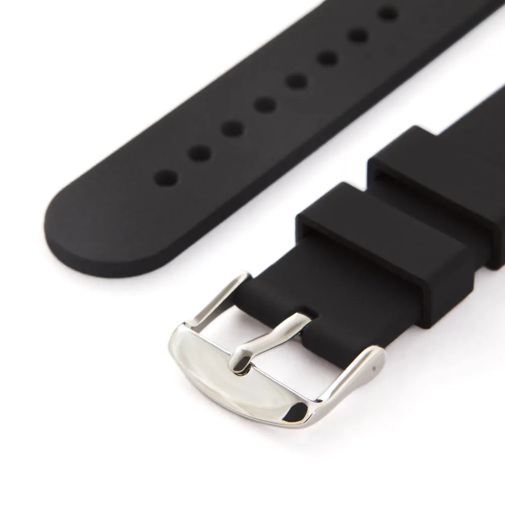 Quick Release Silicone Watch Band - Black