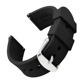 Quick Release Silicone Watch Band - Black