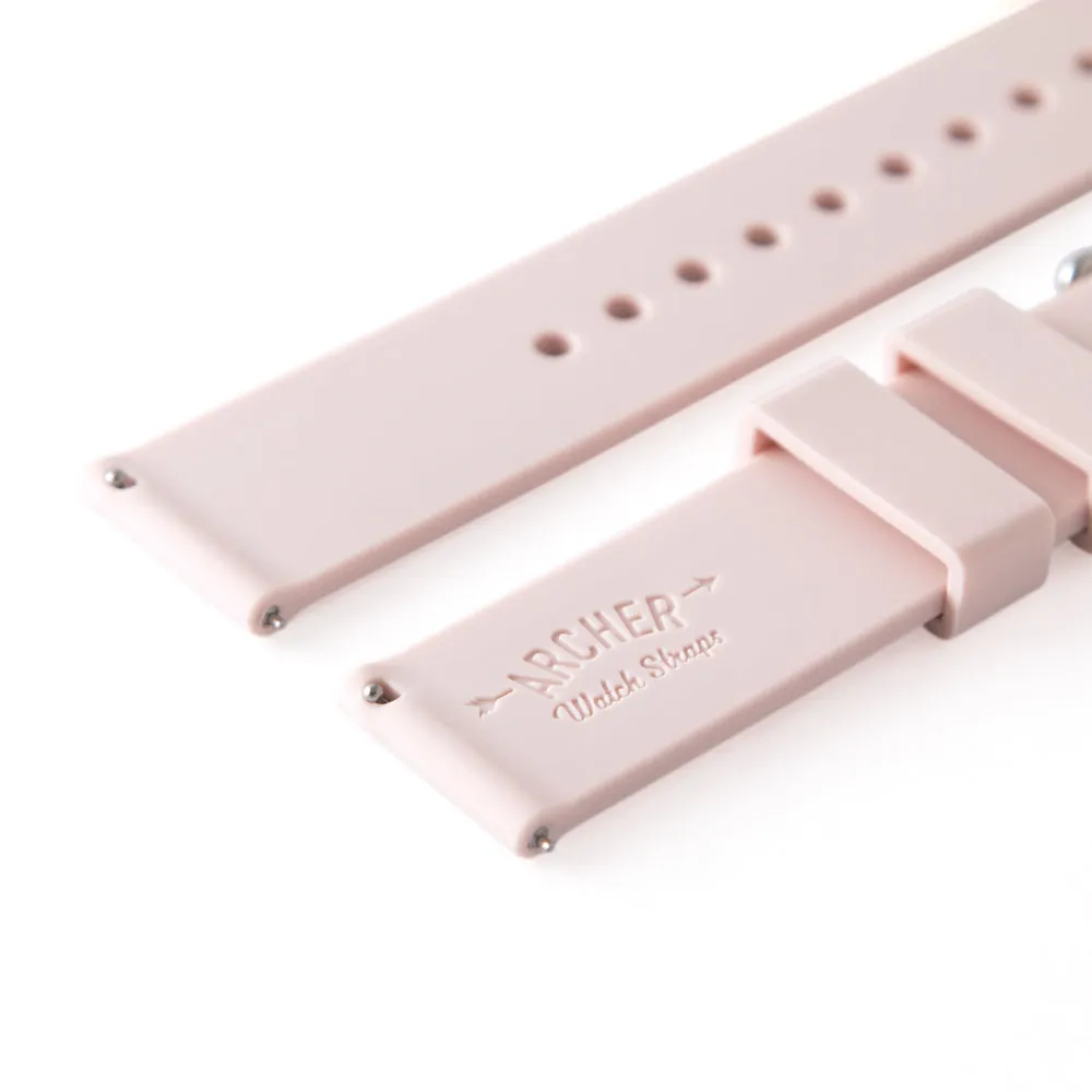 Quick Release Silicone Watch Band - Pale Rose