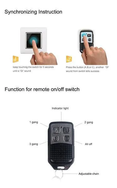 RC0001 Small Remote Controller Light Switch Wireless RF433