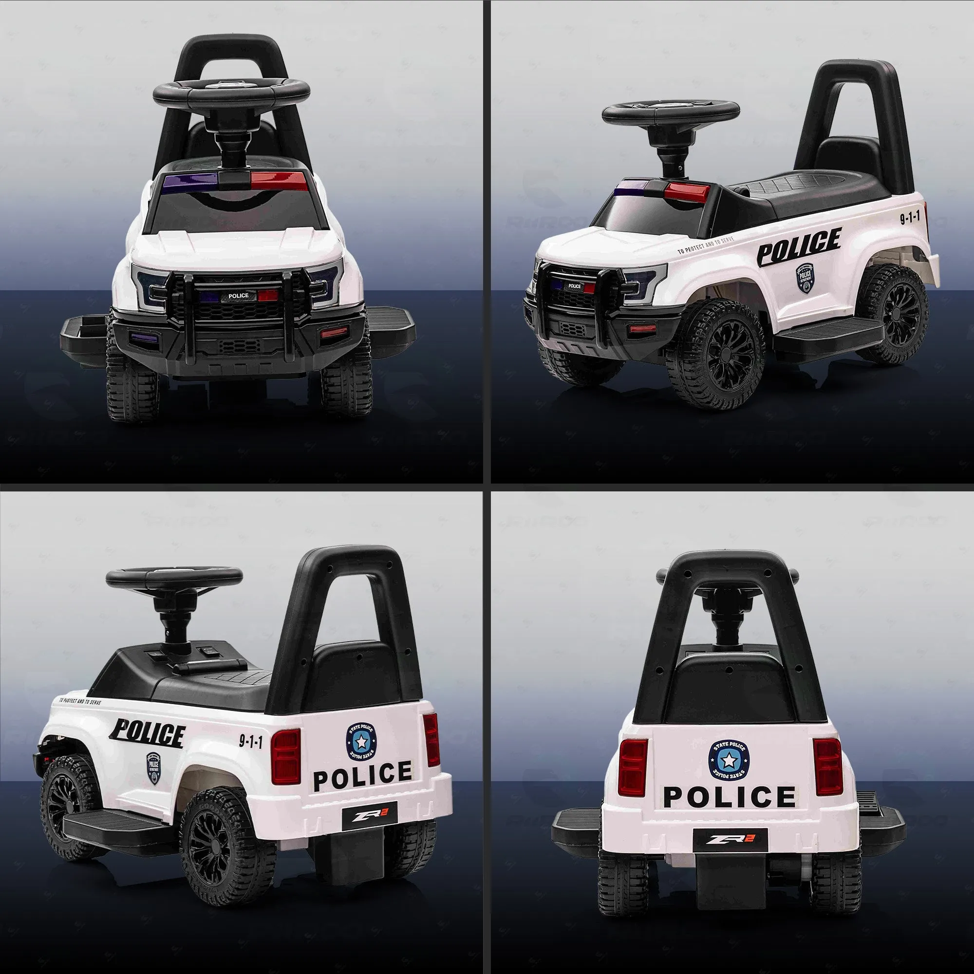 RiiRoo 6V Police Pursuit Push Along & Electric