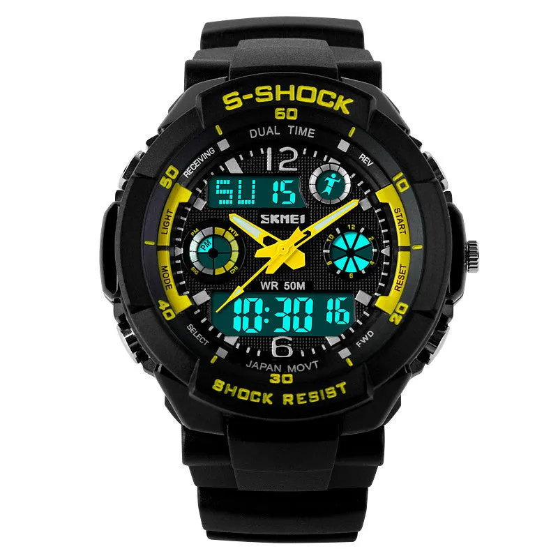 S-Shock Mens Military Watch For Men Sport Watch Luxury Brand Analog Quartz And LED Digital Outdoor Waterproof Watches