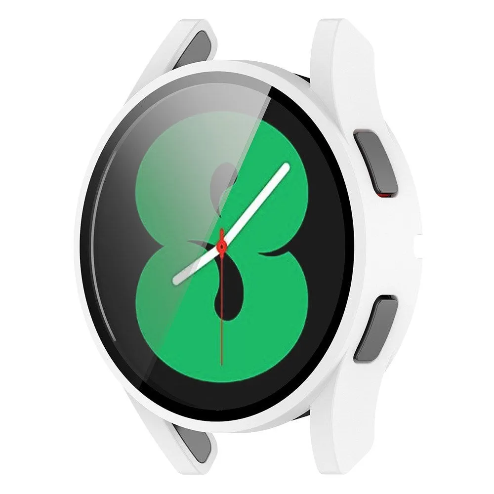 Samsung Galaxy Watch 4 (40mm) / FE (40mm) Plastik Cover m. Indbygget Skærmbeskytter - Hvid