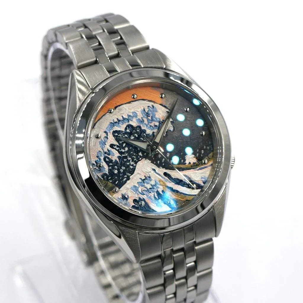 SEIKO 5 SNKL15 Oil-Painted Great Wave Mod #XXX012