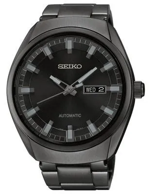 Seiko Mens Automatic Recraft Series - Black IP Case & Bracelet - Black Dial