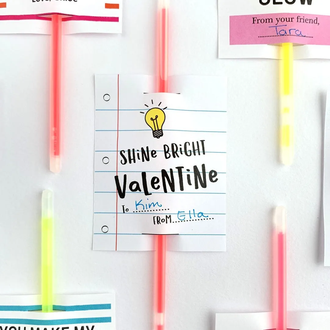 Shine Bright Glow Stick Valentine