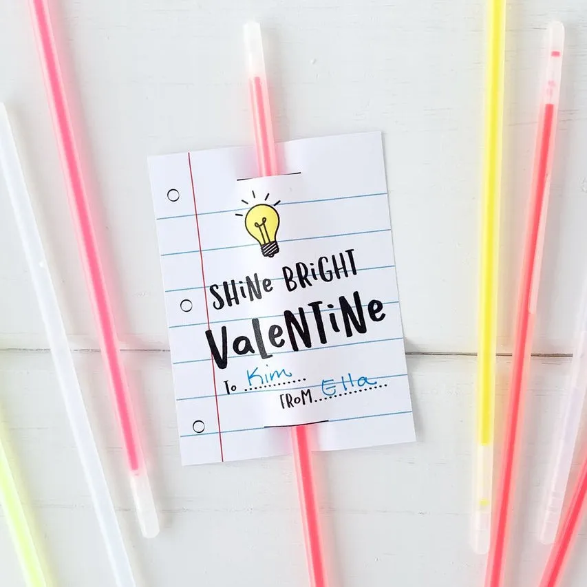 Shine Bright Glow Stick Valentine