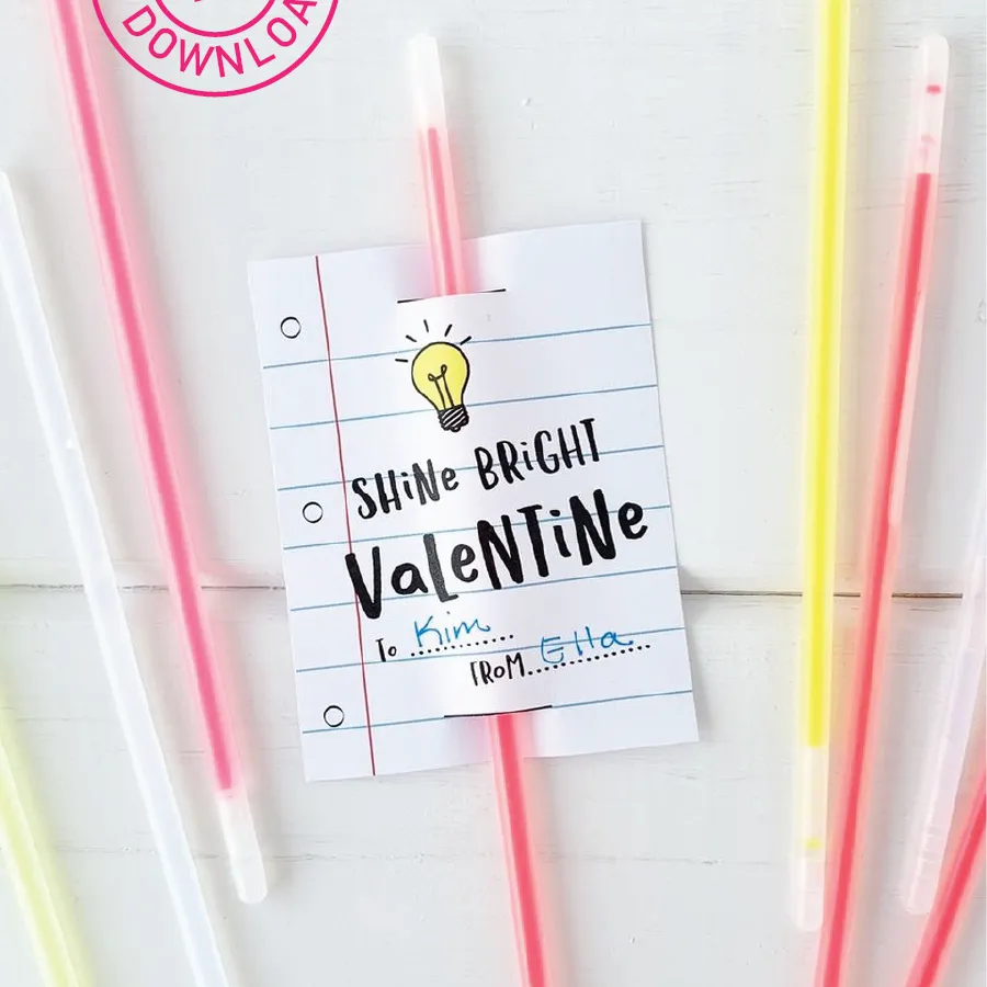 Shine Bright Glow Stick Valentine