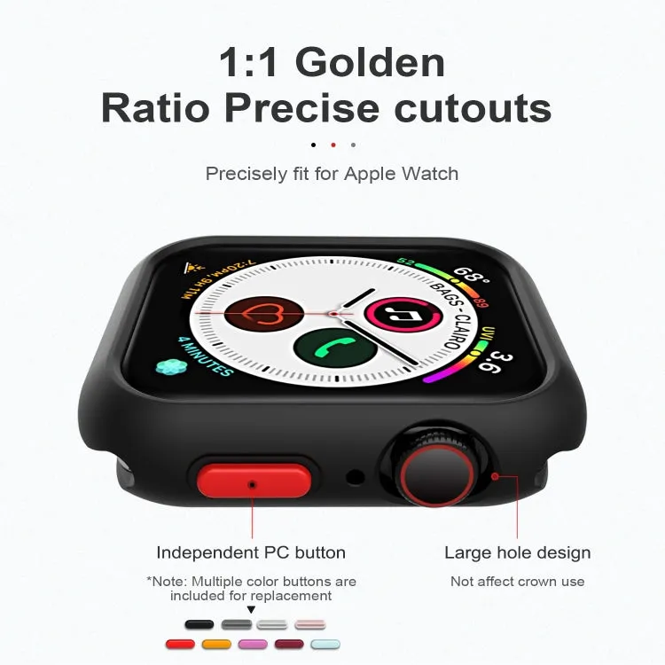 Silicone Frame Protective Case For Apple Watch Series 6 & SE & 5 & 4 44mm(Black)