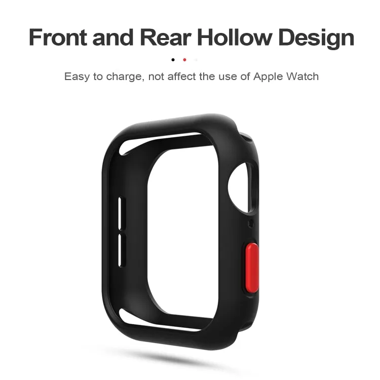 Silicone Frame Protective Case For Apple Watch Series 6 & SE & 5 & 4 44mm(Black)