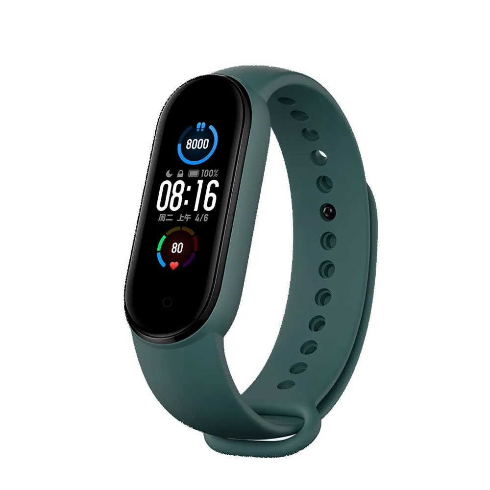 (Size S) Xiaomi Mi Band 6 / Mi Band 5 Silicone Sport Wristband (Joint circumference 150-220mm) - Blue / Green