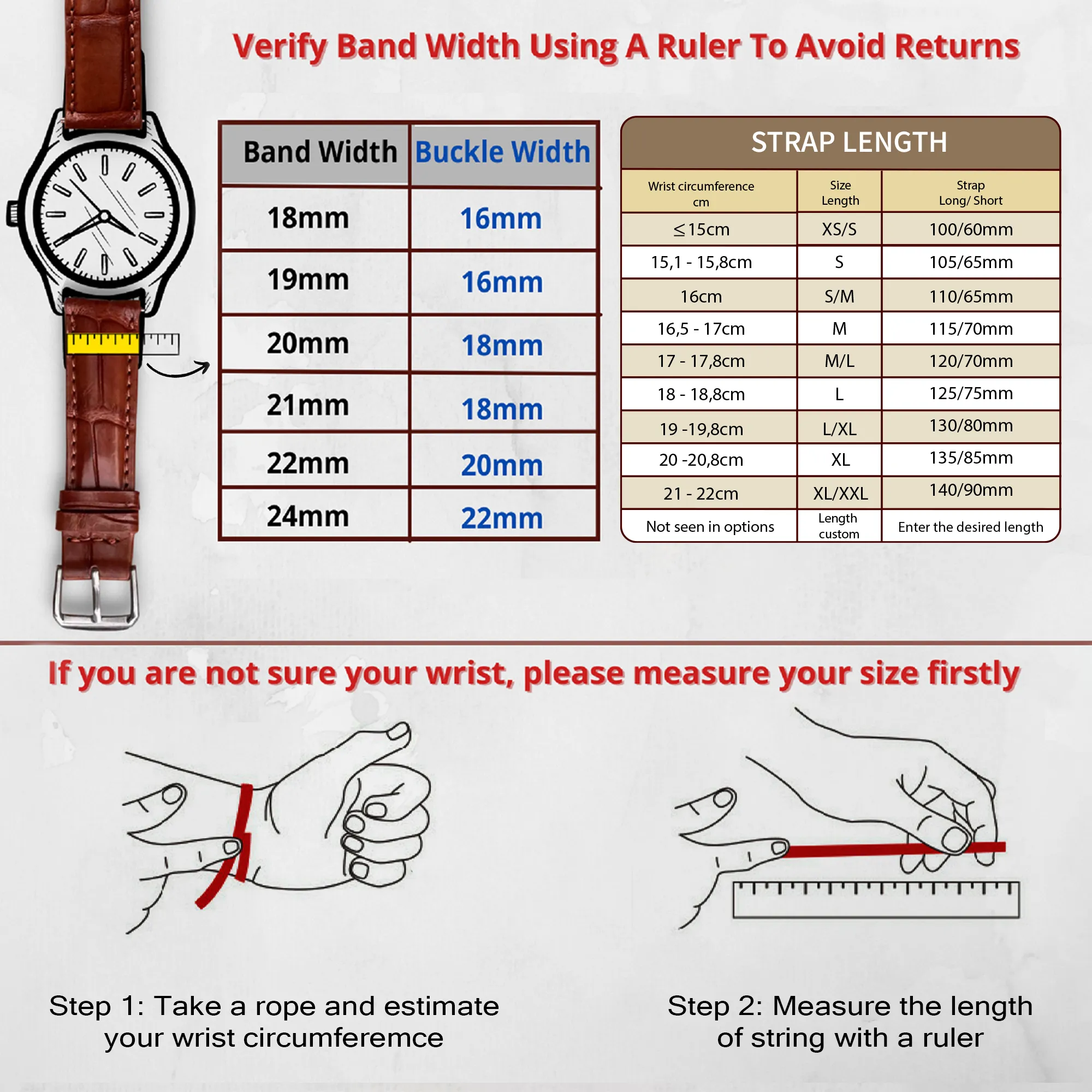 Slim Red Ostrich Leather Watch Band