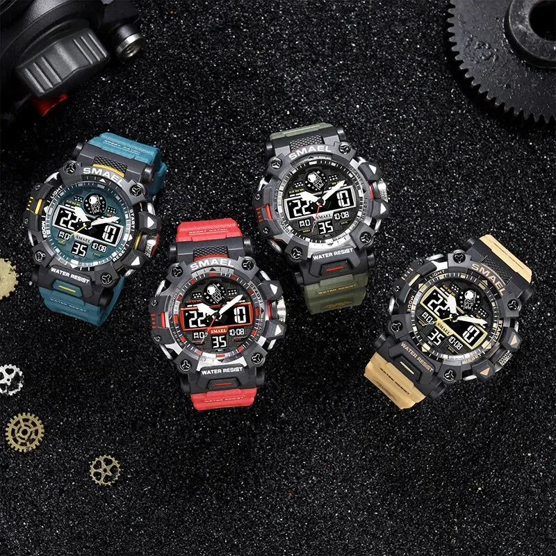 SMAEL Brand Men Sports Watches 50m Waterproof Digital Clock New Men Military Watch Army  8078 Led Quartz Watch Men Wristwatches