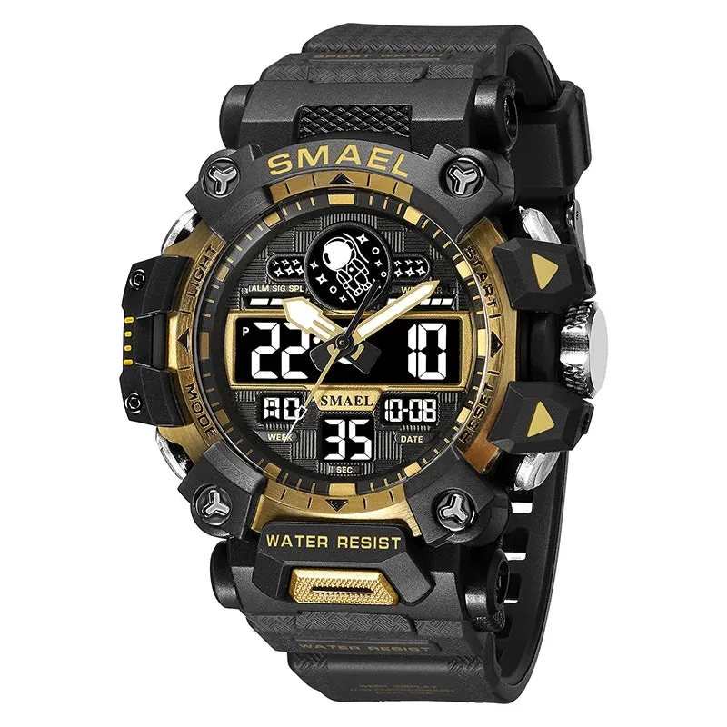 SMAEL Brand Men Sports Watches 50m Waterproof Digital Clock New Men Military Watch Army  8078 Led Quartz Watch Men Wristwatches