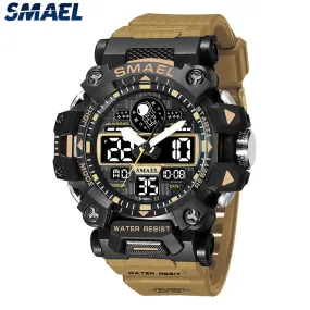 SMAEL Brand Men Sports Watches 50m Waterproof Digital Clock New Men Military Watch Army  8078 Led Quartz Watch Men Wristwatches