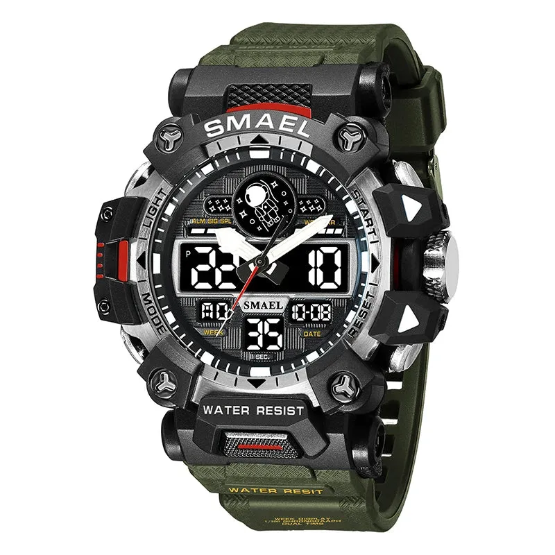 SMAEL Brand Men Sports Watches 50m Waterproof Digital Clock New Men Military Watch Army  8078 Led Quartz Watch Men Wristwatches