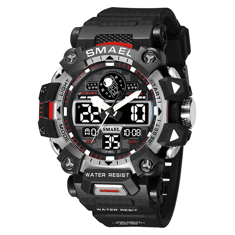 SMAEL Brand Men Sports Watches 50m Waterproof Digital Clock New Men Military Watch Army  8078 Led Quartz Watch Men Wristwatches