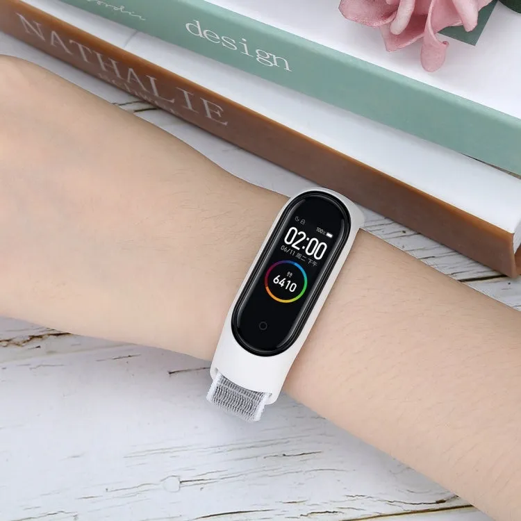 Smart Watch Nylon Woven Watch Band for Xiaomi Mi Band 3 / 4(White)