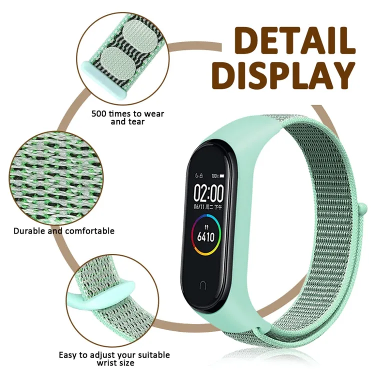 Smart Watch Nylon Woven Watch Band for Xiaomi Mi Band 3 / 4(White)