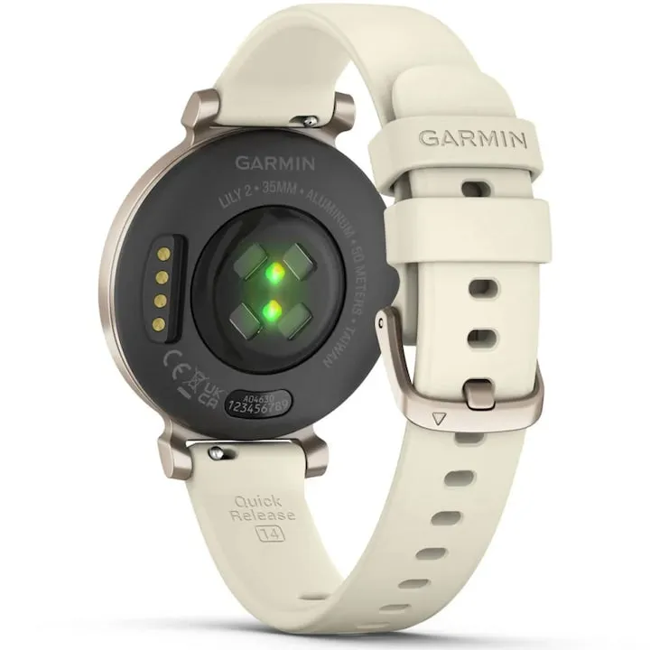 Smartwatch Garmin Lily 2, 35mm, curea silicon, Cream Gold/Coconut