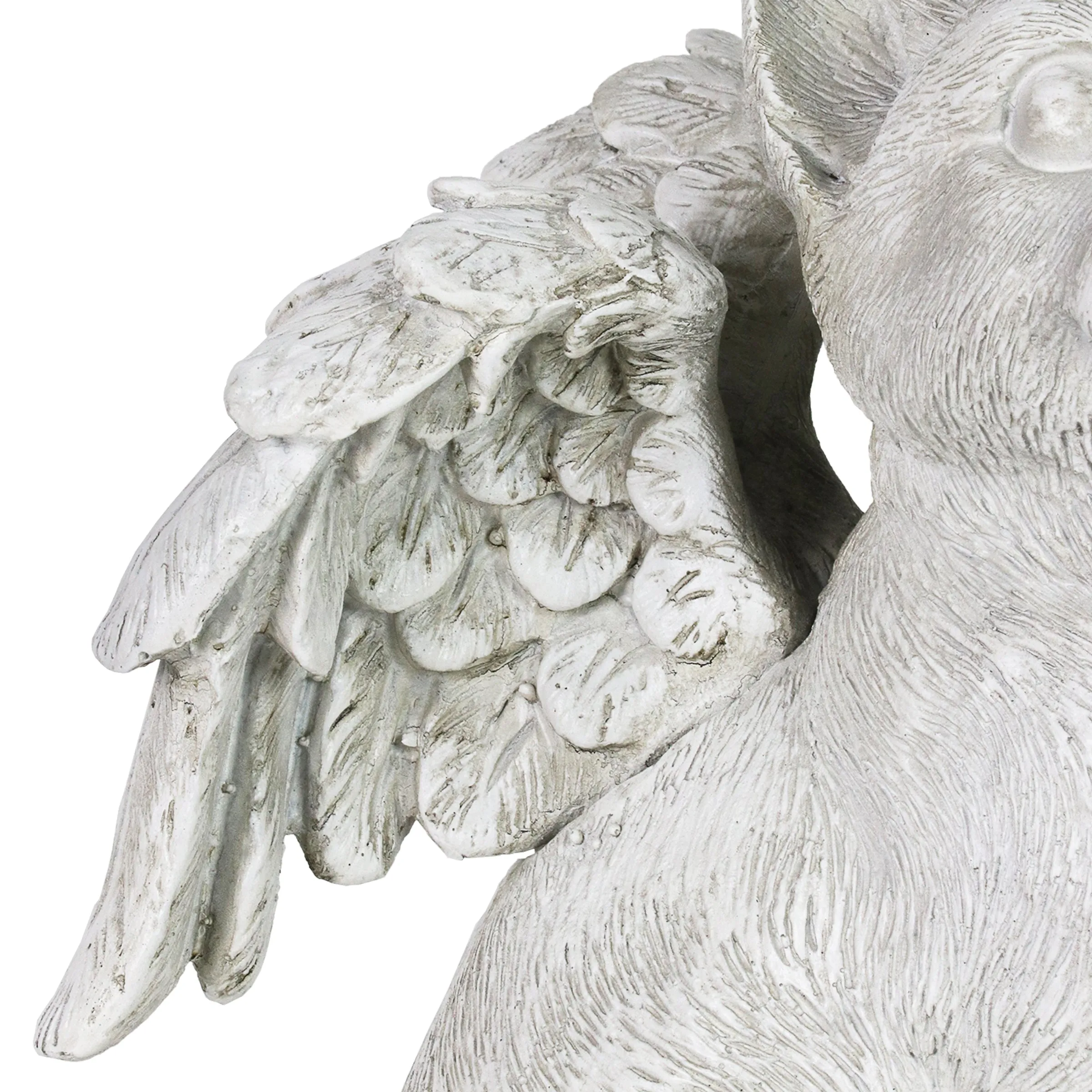 Solar Halo Cat with Angel Wings Memorial Statue, 10 Inches