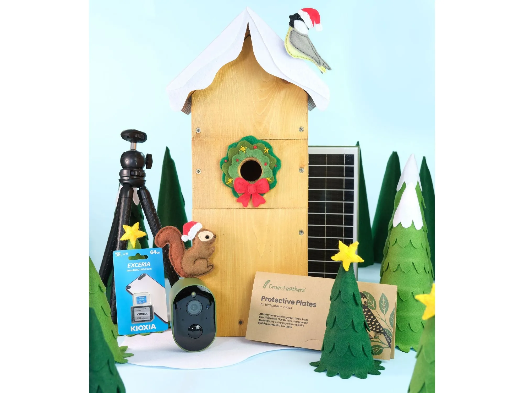 Solar Powered WiFi Bird Box HD Camera Complete Pack