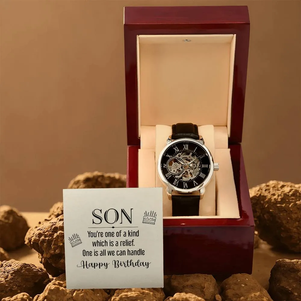 Son - you're one of a kind, Men's Openwork Watch