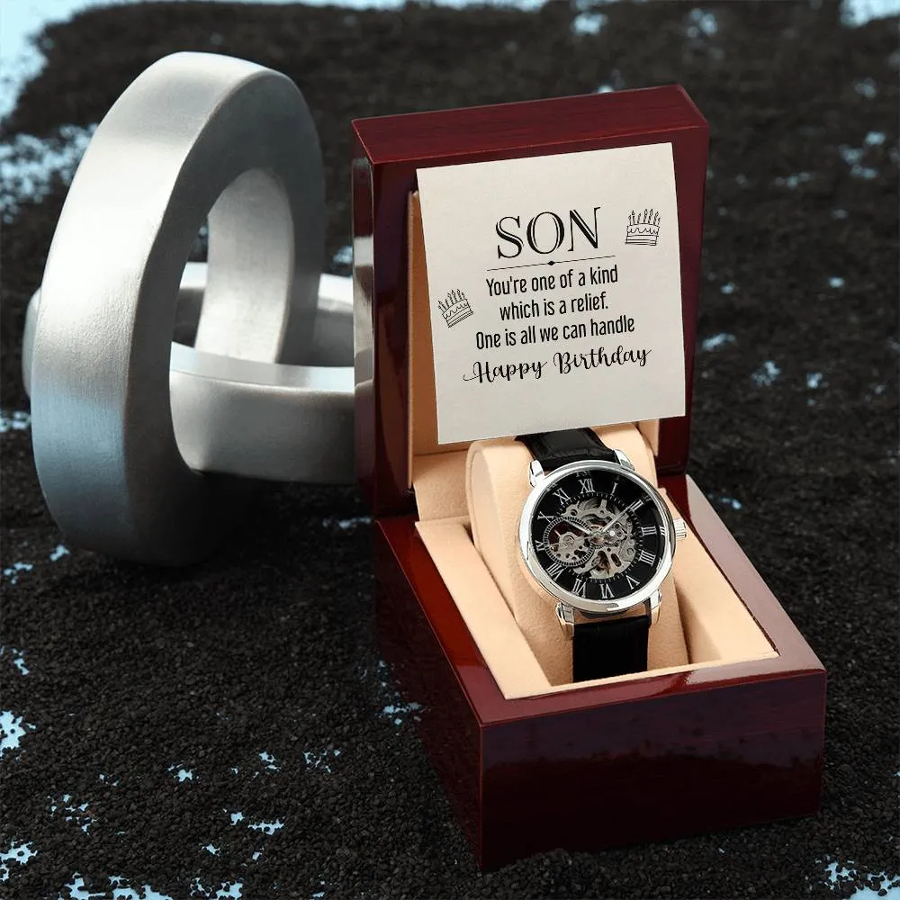 Son - you're one of a kind, Men's Openwork Watch