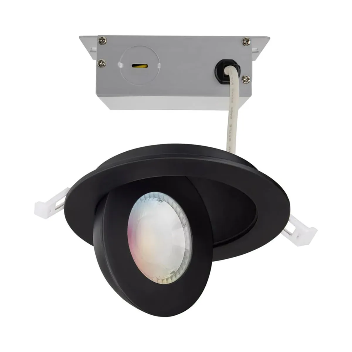 Starfish 4" Black Gimbal Smart LED Recessed Light, 650lm, Color and Tunable White, 120-277V