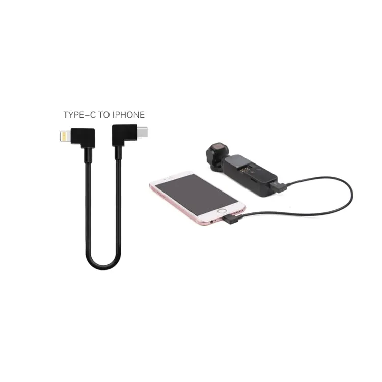 Sunnylife 30cm USB-C / Type-C to 8 Pin Converting Connector Data Cable for  DJI OSMO Pocket(Black)