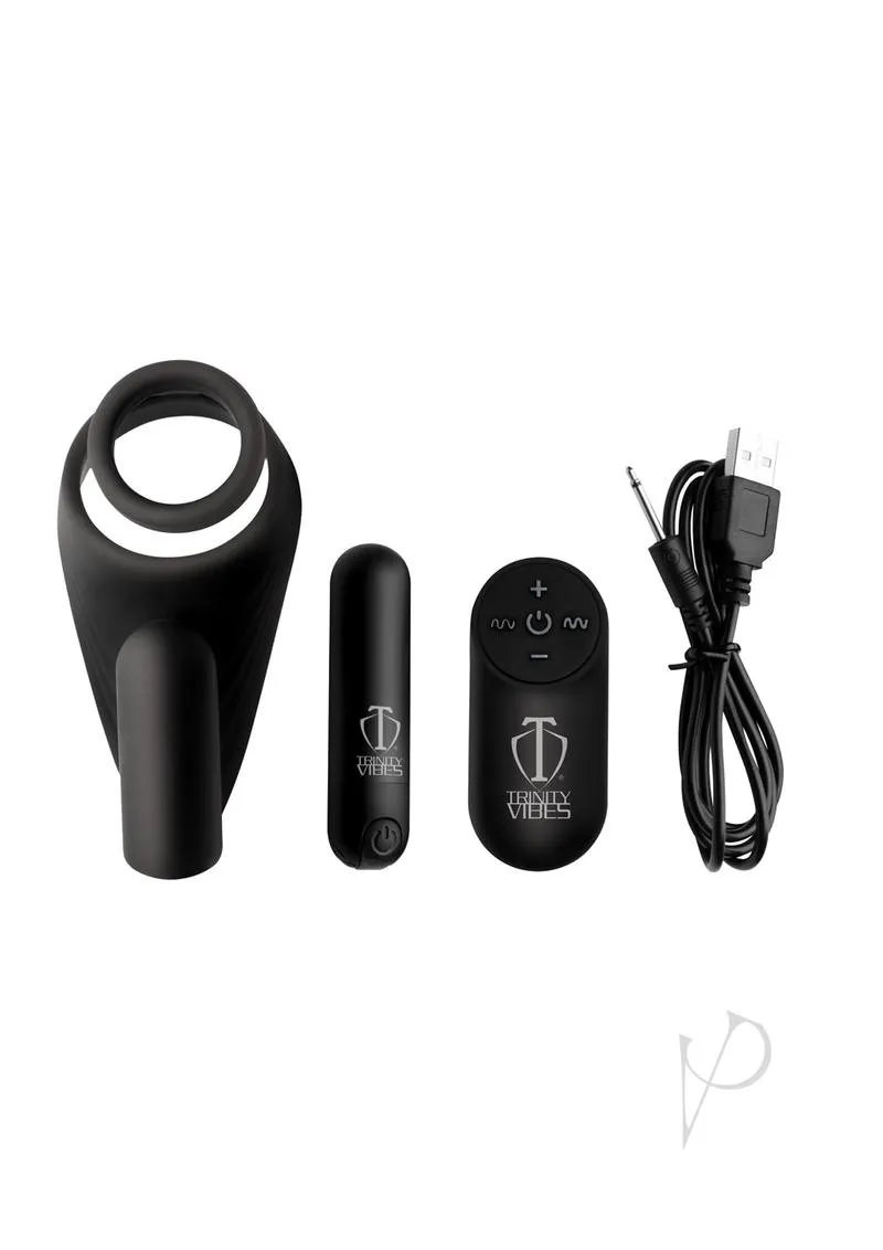 Tm Silicone Cring W/vibe Taint Black