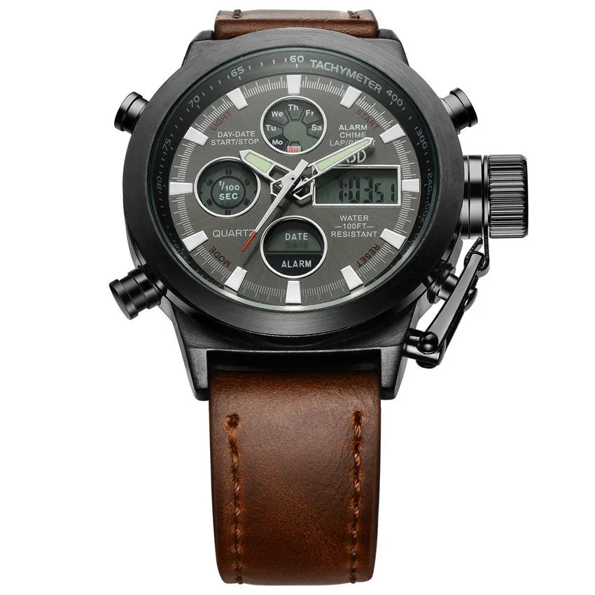 Top Brand Luxury Men Swimming Digital LED Quartz Outdoor Sports Watches Military Relogio Masculino Clock With Leather Strap