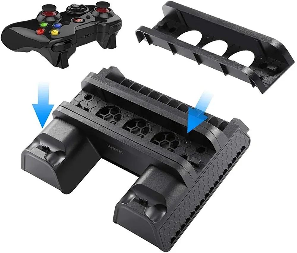 TP4-882 Multifunctional Cooling Stand 3 Built-in Cooling Fans Dual Controllers Charging Station Compatible for P4 Series