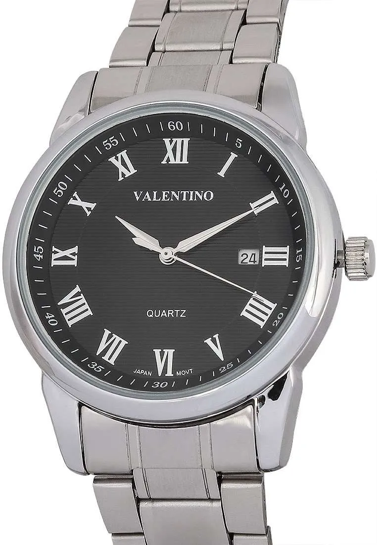 Valentino 220122299-SIL RING-BLK DIAL Silver Strap for Men