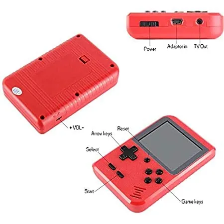 VGRASSP Handheld Video Game Console, Retro Mini Game with 400 Classic Sup Game TV Compatible for Kids, Rechargeable 8 Bit Classic – Colour and Design as per Stock