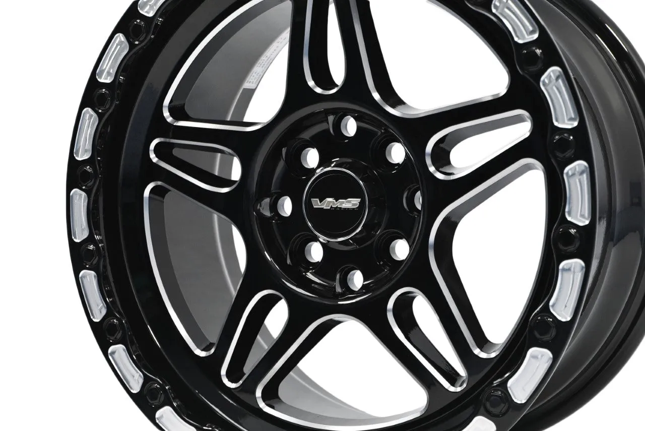 VMS Wheels Blackburn 15x7.5 5x114.3  20 Offset Gloss Black Milling - VWBN003