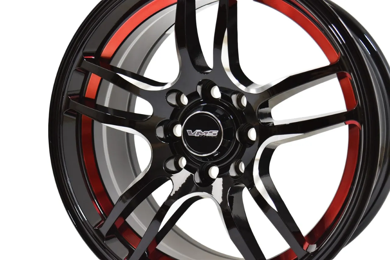 VMS Wheels Reaction 15x7 5x114.3  35 Offset Gloss Black Milling Finish - VWRN003