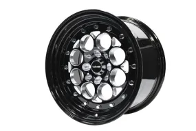 VMS Wheels Revolver 15x8 4x100/114.3  20 Offset Black Milling Black Lip Chrome RivOffsets - VWRE002